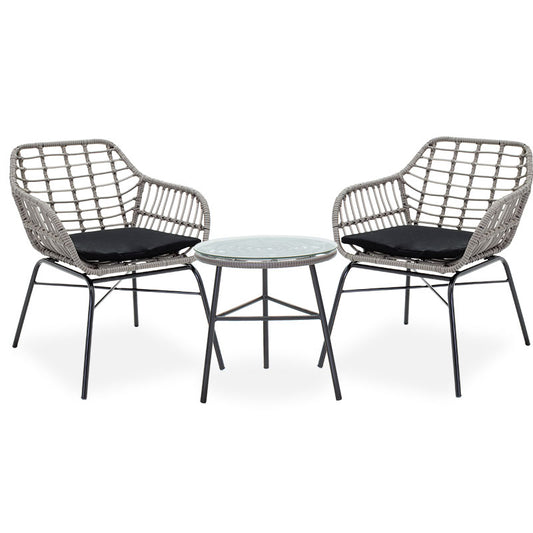 Lounge set Gaus-Naoki pakoworld set 3pcs metal black-pe gray