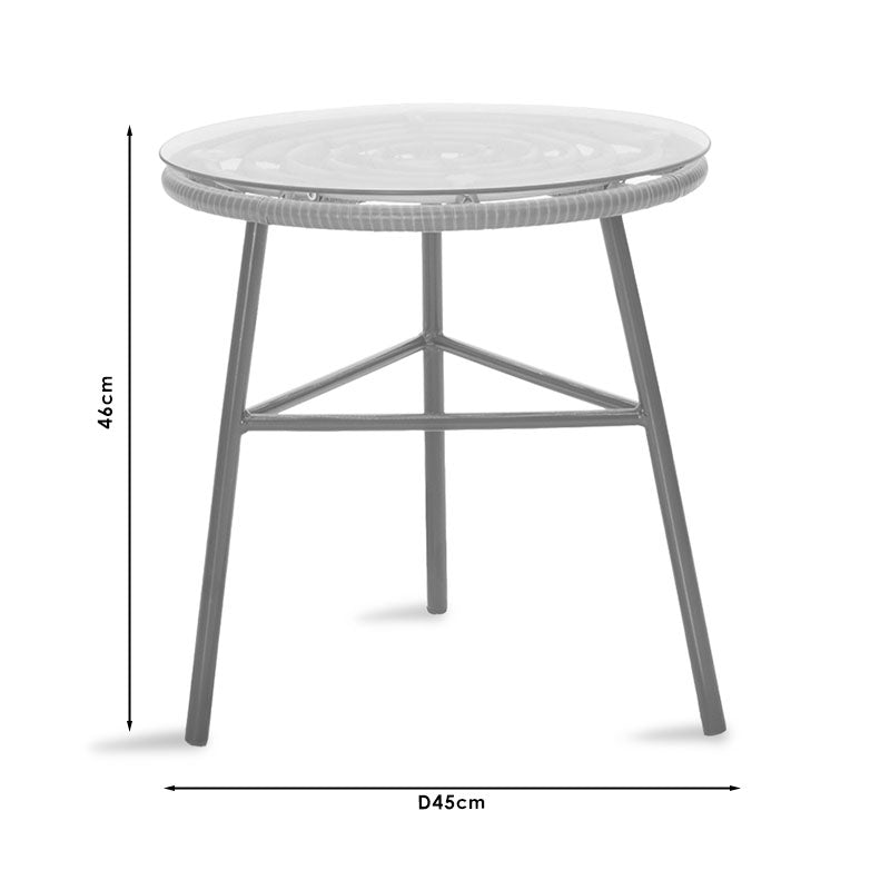 Lounge Gaus-Naoki set 3pcs pakoworld metal-black-pe grey