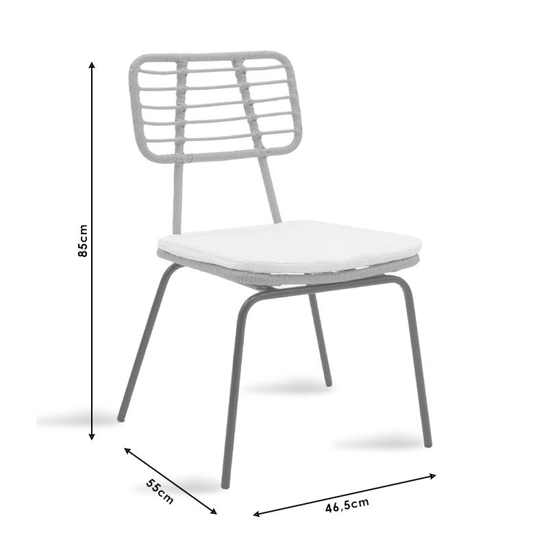 Lounge Gaus-Naoki set 3pcs pakoworld metal-black-pe grey