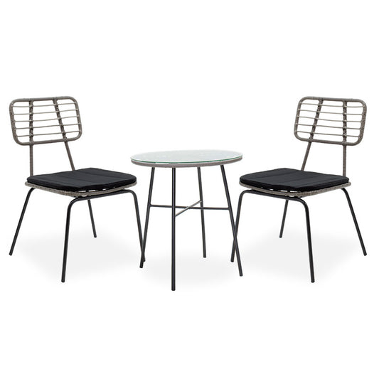 Gaus-Naoki dining set 3pcs pakoworld metal black pe gray.