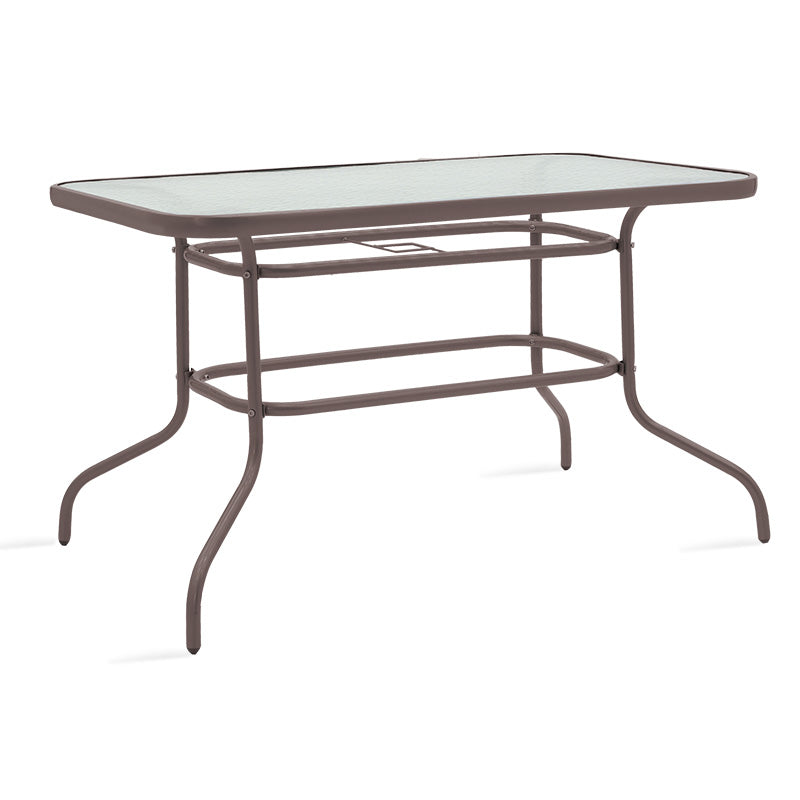 Dining table Ensure-Calan set 7pcs metal-textilene brown