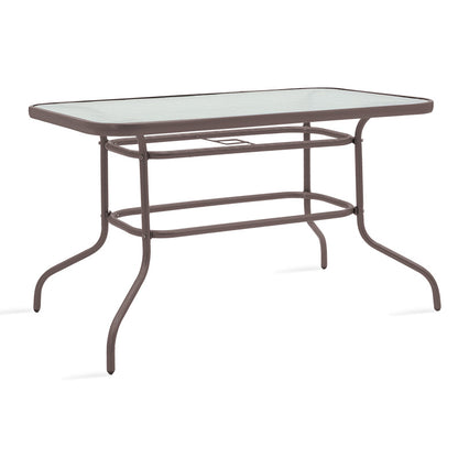 Dining table Ensure-Calan set 7pcs metal-textilene brown