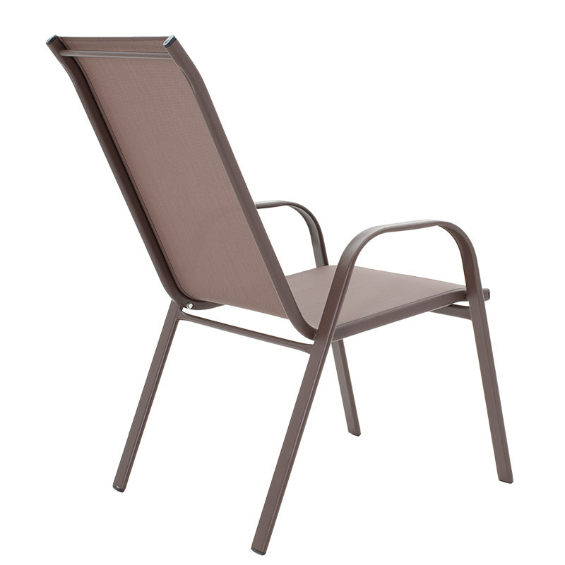 Dining table Ensure-Calan set 7pcs metal-textilene brown