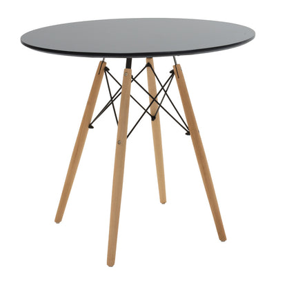 Dining Set with Gaston Chairs Black & Julita BlackTable Ø80x73cm 5Pieces