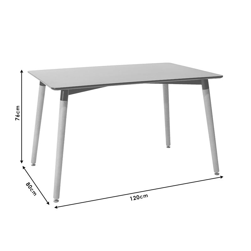 Natali-Julita pakoworld dining set set 5pcs black-white - natural 120x80x76cm