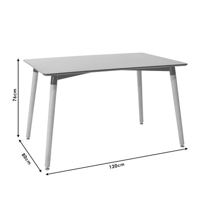 Natali-Julita pakoworld dining set set 5pcs black-white - natural 120x80x76cm