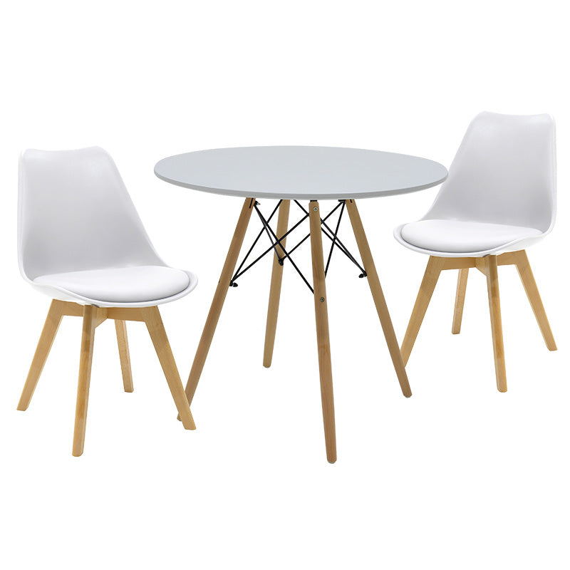 Julita-Gaston pakoworld dining table set of 3 in natural-white shade Φ80x73cm