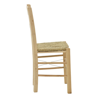 Coffee shop chair with mat Ronson-Charchie pakoworld unpainted wood 42x40x89cm