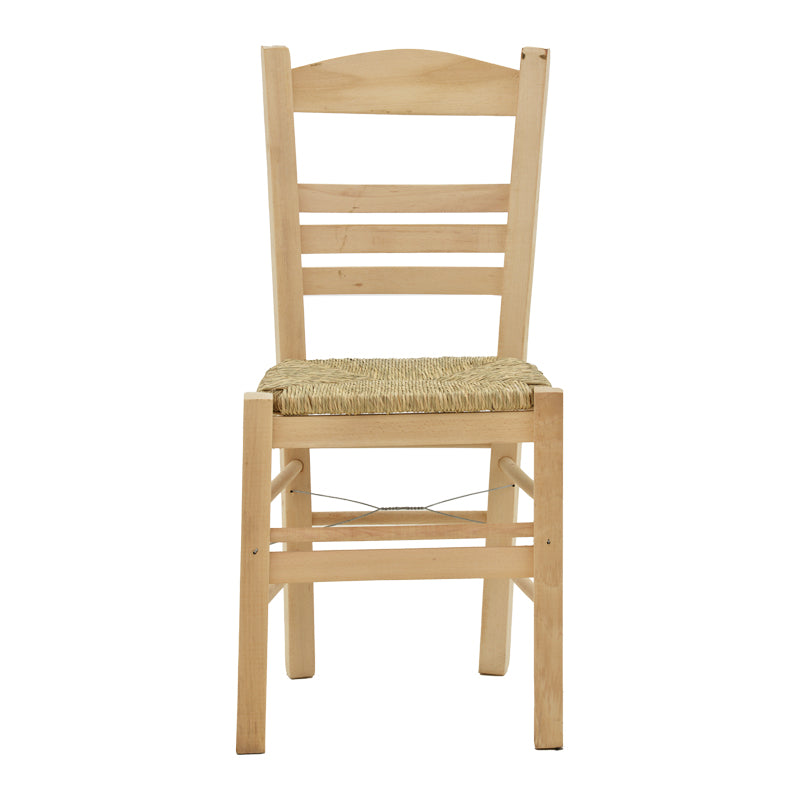 Coffee shop chair with mat Ronson-Charchie pakoworld unpainted wood 42x40x89cm