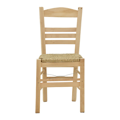 Coffee shop chair with mat Ronson-Charchie pakoworld unpainted wood 42x40x89cm