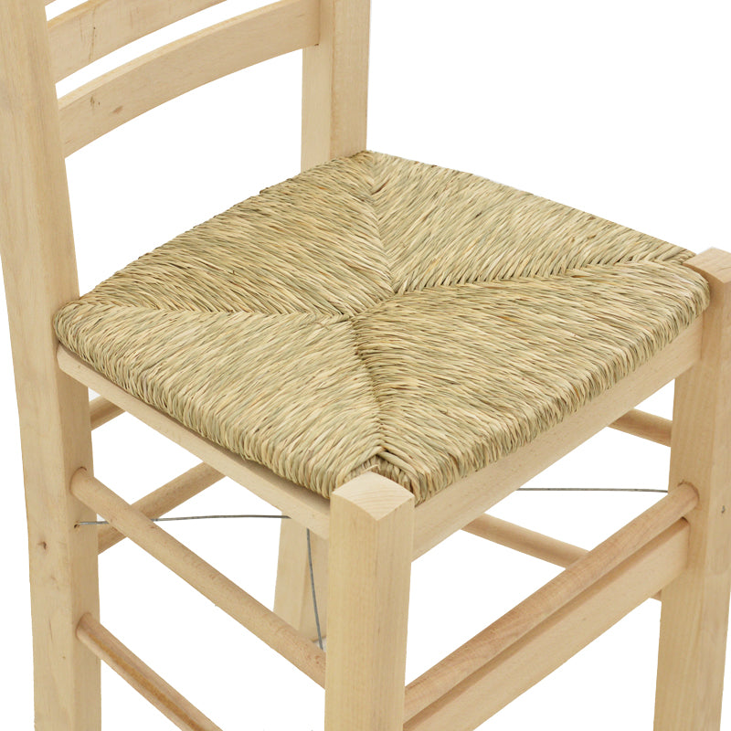 Coffee shop chair with mat Ronson-Charchie pakoworld unpainted wood 42x40x89cm