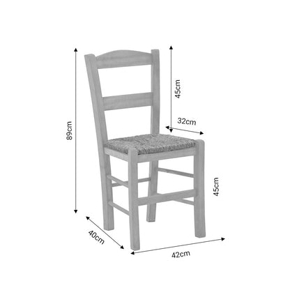 Coffee shop chair with mat Syror-Charchie pakoworld unpainted wood 42x40x89cm