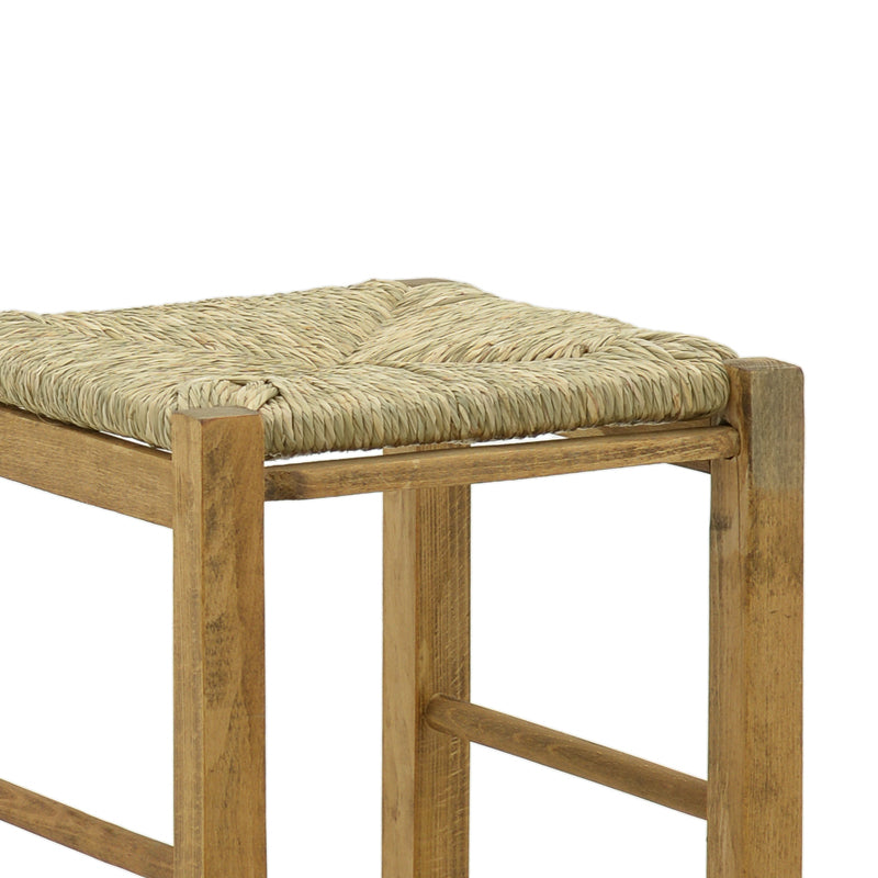 Coffee shop stool without width with mat Bodier-Charchie I pakoworld walnut wood 35x35x78cm