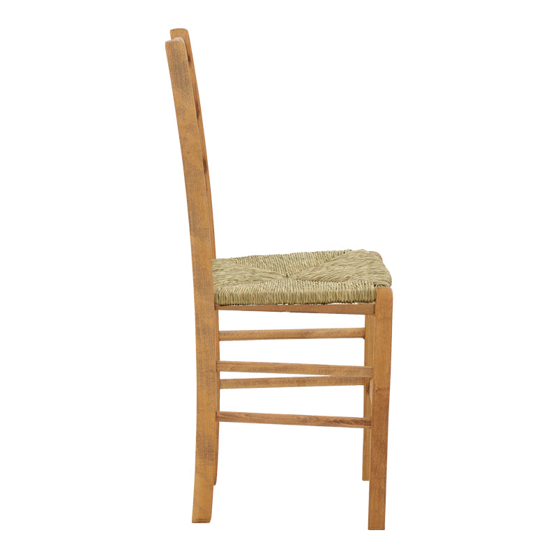 Coffee shop chair with mat Marf-Charchie pakoworld solid beech wood polish walnut 41x42x92cm