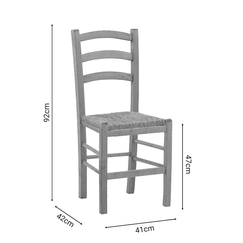 Coffee shop chair with mat Marf-Charchie pakoworld solid beech wood polish walnut 41x42x92cm