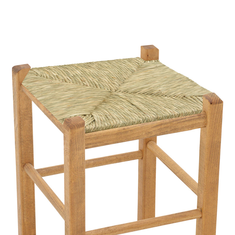 Coffee shop stool with mat Oligor-Charchie I pakoworld walnut wood 35x35x78cm