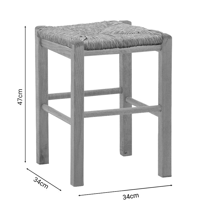 Coffee shop stool with mat Oligor-Charchie I pakoworld walnut wood 35x35x78cm