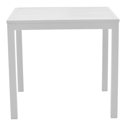 Dining table Savor-Kliton set of 5 pakoworld white aluminum and rattan in natural color 80x80x74cm