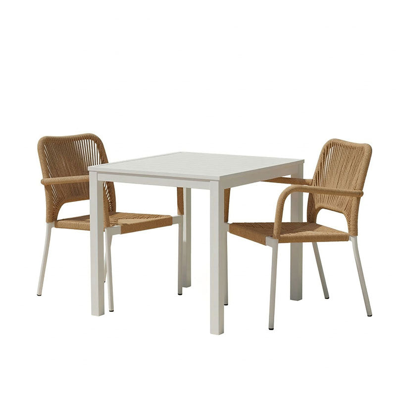 Dining table Kliton - Norture set of 3 aluminum in white shade 80x80x74cm