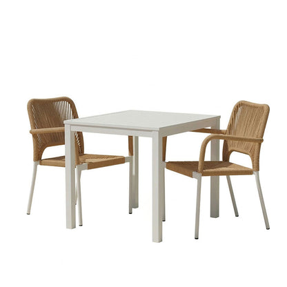 Dining table Kliton - Norture set of 3 aluminum in white shade 80x80x74cm