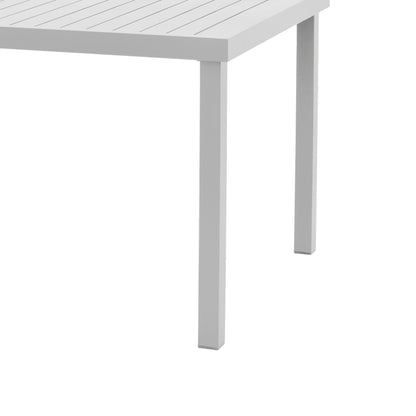 Dining table Kliton - Savor set of 5 pakoworld aluminum in white shade 150x80x74cm