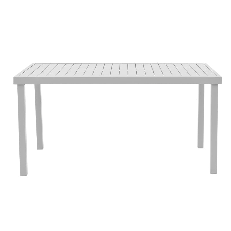 Kliton dining table - Clutch set of 7 pakoworld aluminum in white shade 150x80x74cm