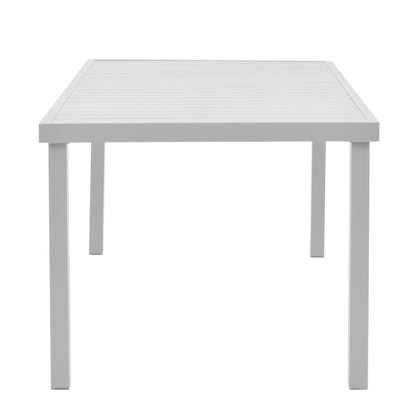 Kliton dining table - Clutch set of 7 pakoworld aluminum in white shade 150x80x74cm