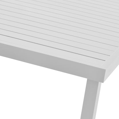 Dining table Kliton - Convince set of 5 pakoworld aluminum in white shade 150x80x74cm