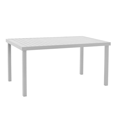 Dining table Kliton - Convince set of 5 pakoworld aluminum in white shade 150x80x74cm