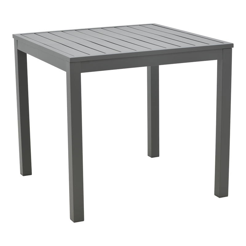 Dining table Moly - Kliton set of 5 pakoworld anthracite and black aluminium-textilene in anthracite shade 80x80x74cm