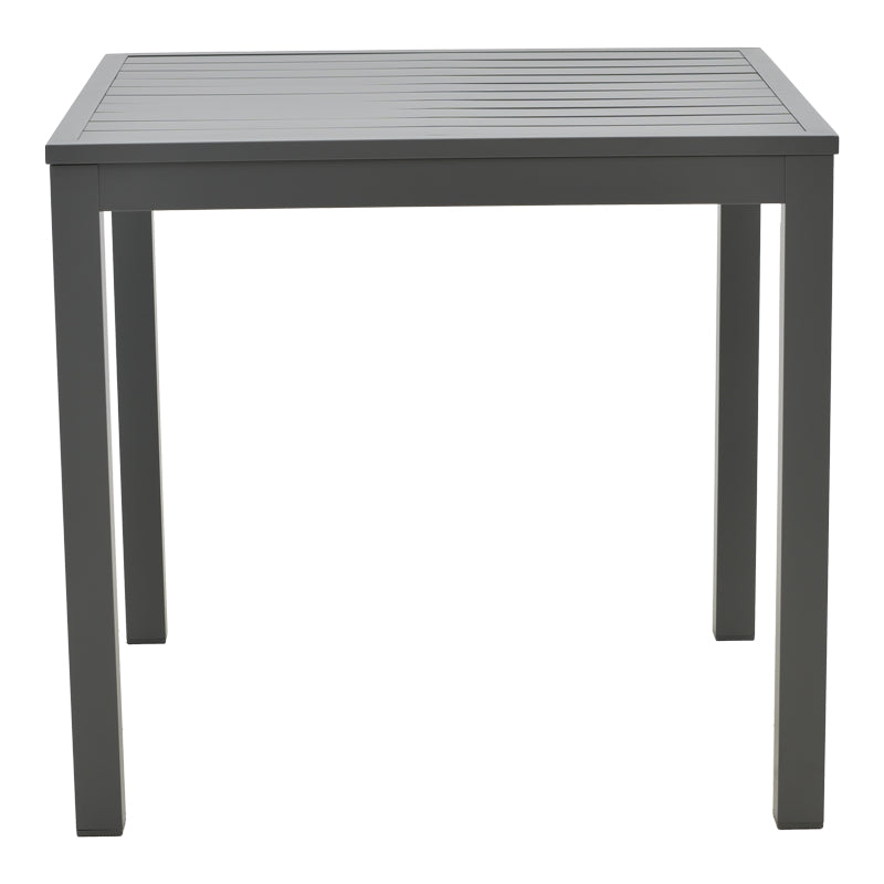 Dining table Moly - Kliton set of 5 pakoworld anthracite and black aluminium-textilene in anthracite shade 80x80x74cm