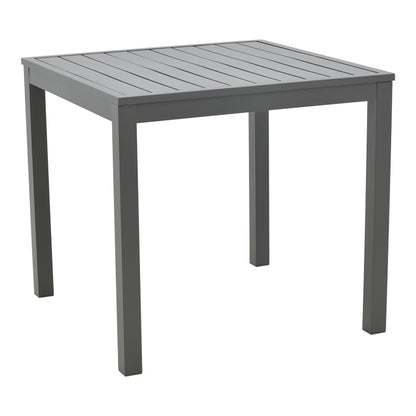 Dining table Moly - Kliton I set of 5 pakoworld anthracite aluminum and textilene in anthracite shade 80x80x74cm