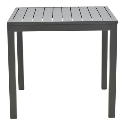 Dining table Moly - Kliton I set of 5 pakoworld anthracite aluminum and textilene in anthracite shade 80x80x74cm