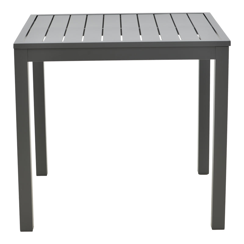 Dining table Moly - Kliton I set of 3 pakoworld anthracite aluminum and textilene in anthracite shade 80x80x74cm