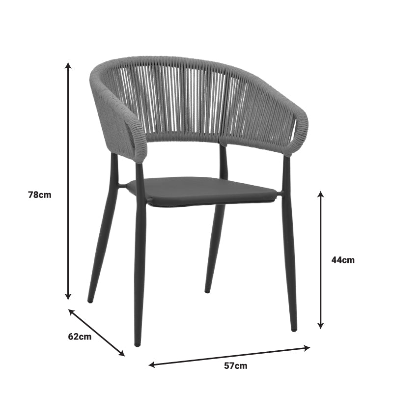 Dining table Kliton-Raven set of 7 pakoworld aluminum in white shade 150x80x74cm