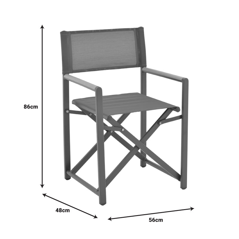 Dining table Mabu-Kliton A set of 5 pakoworld aluminum in anthracite shade 150x80x74cm