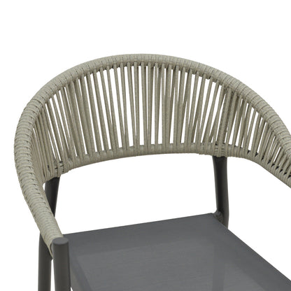 Dining table Elation-Kliton A set of 5 pakoworld aluminum in anthracite shade 150x80x74cm