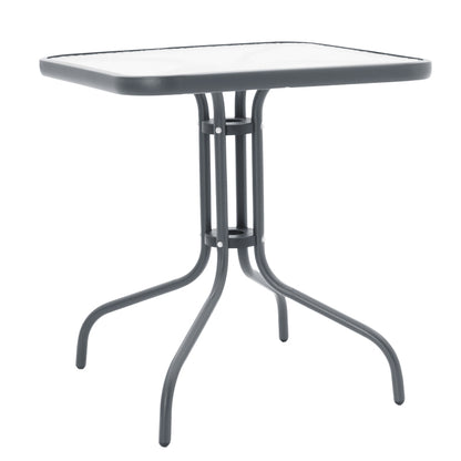 Dining table Watson-Confidence set of 3 pakoworld metal in charcoal shade 70x70x70cm