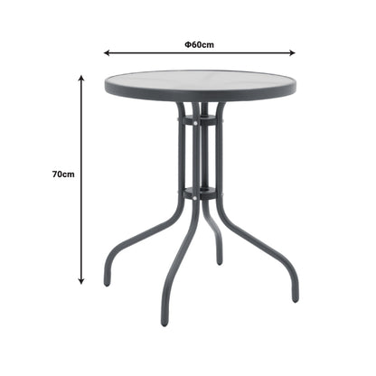 Dining table Watson-Confidence A set of 3 pakoworld metal in anthracite shade D60x70cm