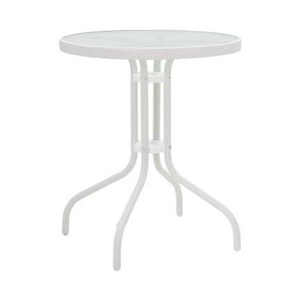 Dining table Valor-Confidence B set of 3 pakoworld metal in white shade D60x70cm