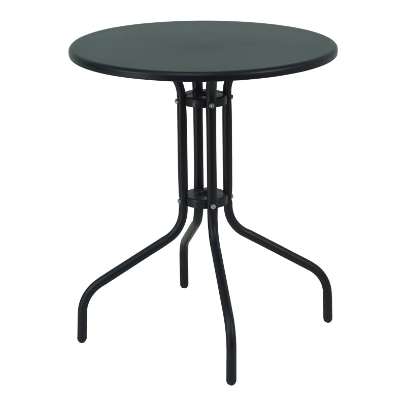 Dining table Vergo-Confidence set of 3 pakoworld metal in black shade D60x70cm