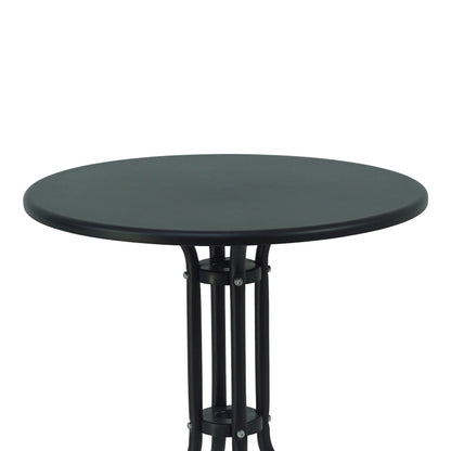 Dining table Vergo-Confidence set of 3 pakoworld metal in black shade D60x70cm