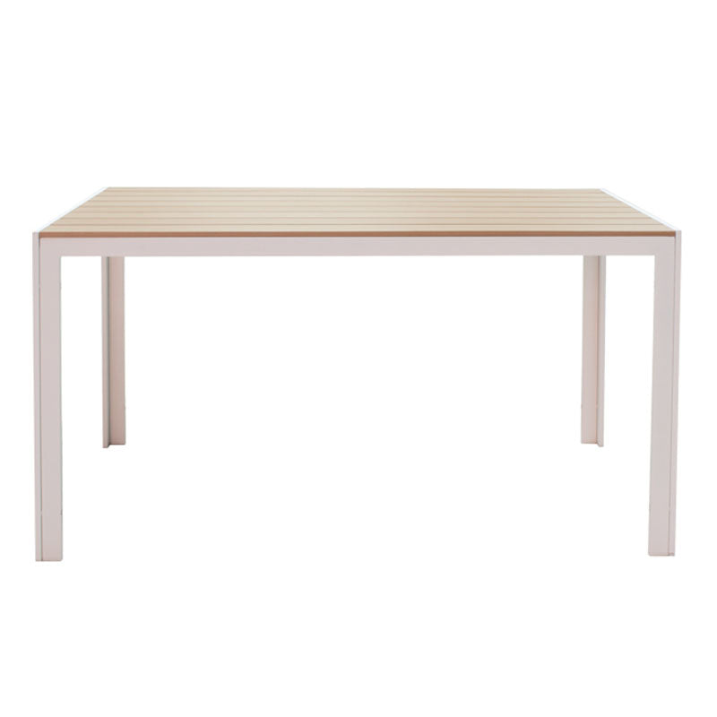 Dining table Nares-Norture A set of 5 white aluminum and plywood in a natural shade 140x80x72.5cm