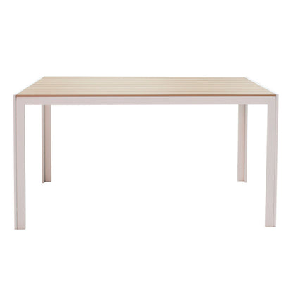 Dining table Nares-Norture A set of 5 white aluminum and plywood in a natural shade 140x80x72.5cm