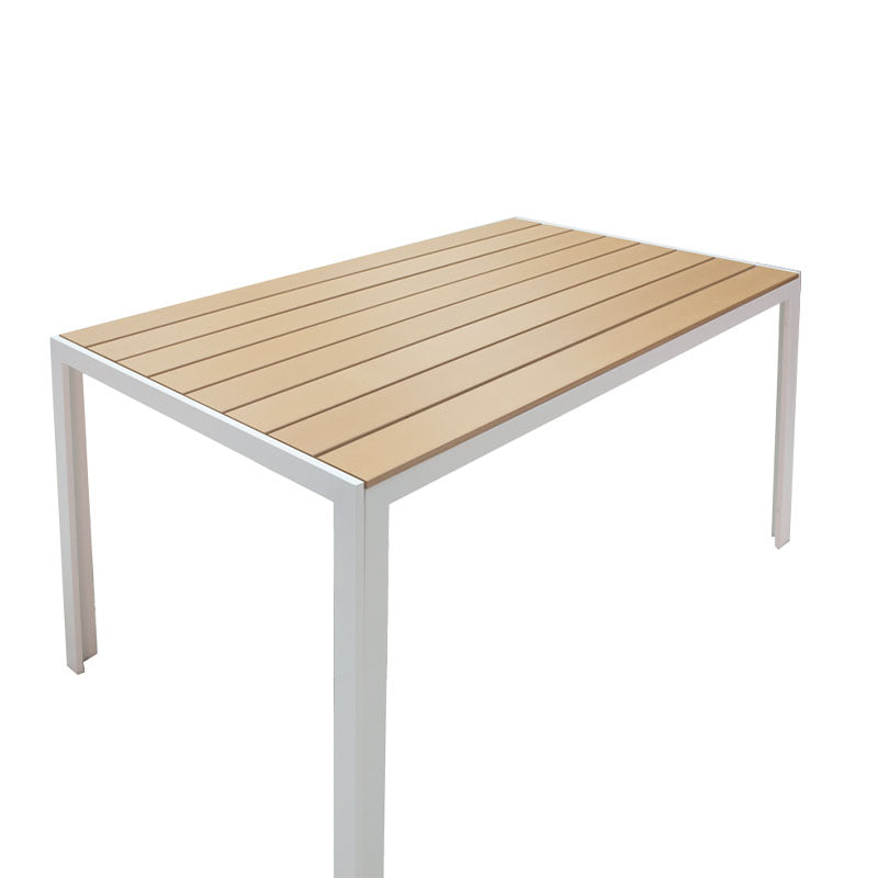 Dining table Nares-Norture A set of 5 white aluminum and plywood in a natural shade 140x80x72.5cm