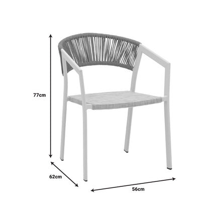 Dining table Nares-Glisten A set of 5 pakoworld white aluminum and plywood in a natural shade 140x80x72.5cm