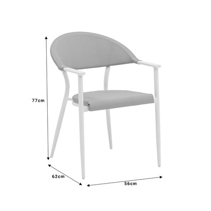 Dining table Synergy-Pino set of 3 pakoworld white aluminum and plywood in natural color 80x80x74cm