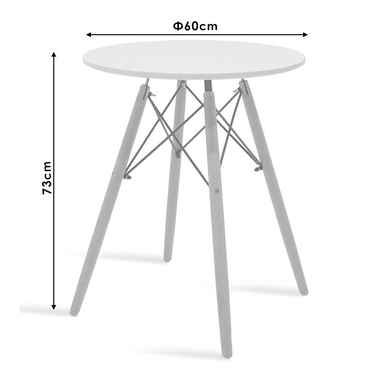 Aurora-Julita pakoworld dining table set of 3 pp-mdf in grey-white-natural color D60x73cm