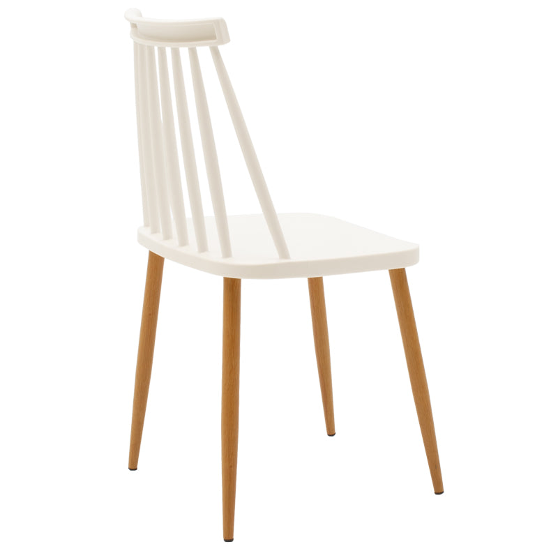 Dining Set with Chairs Aurora White and Natali Table White 80x80x76cm Set of 5pcs