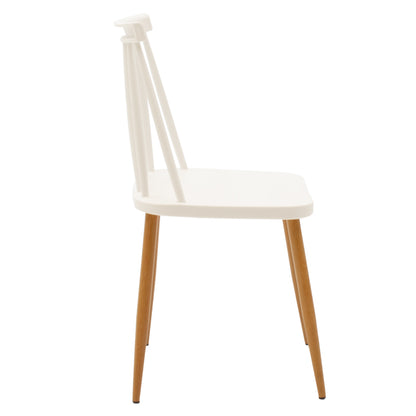 Dining Set with Chairs Aurora White and Natali Table White 80x80x76cm Set of 5pcs